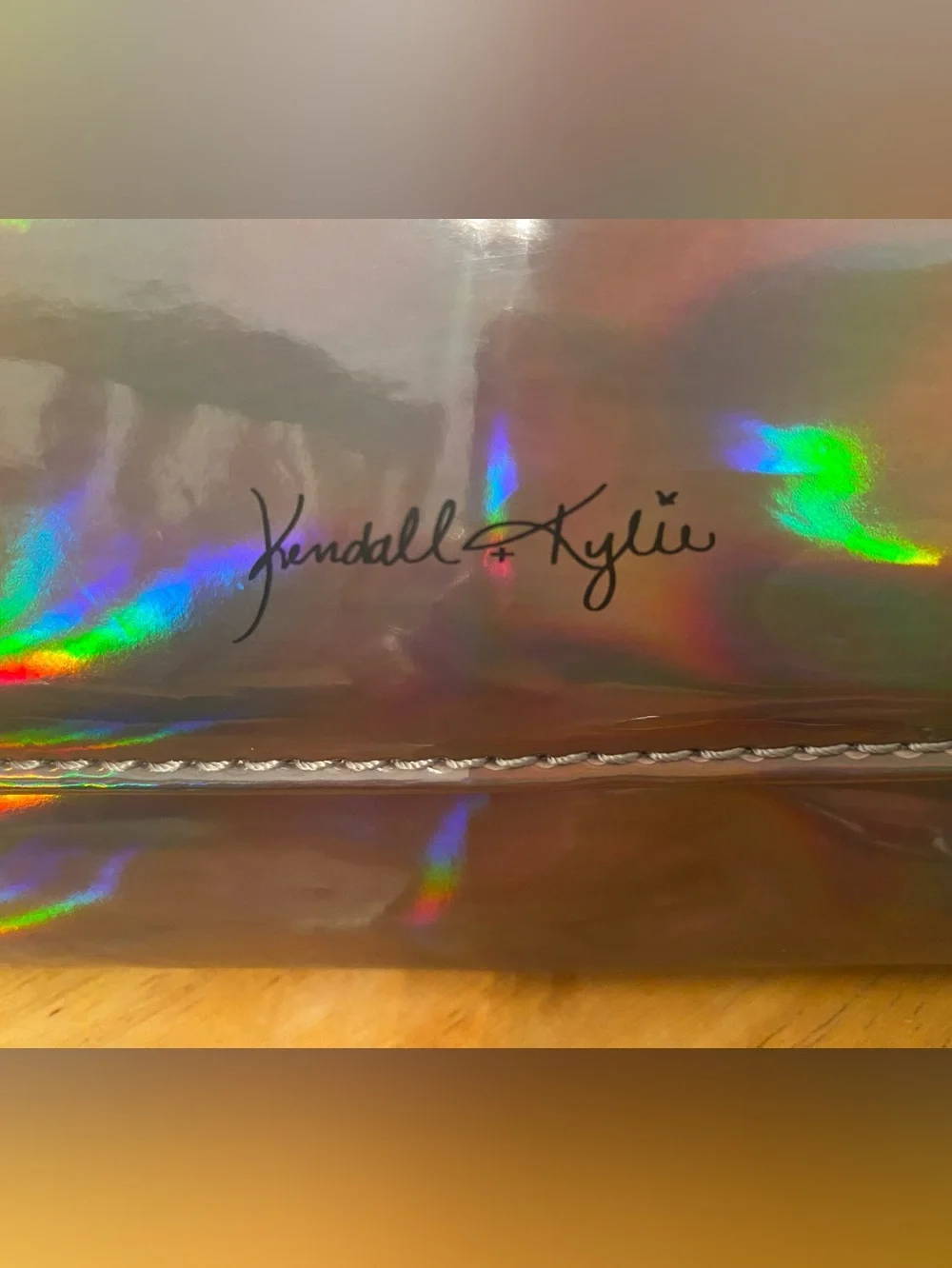 Kendall & Kylie Holographic Brown Clutch Wristlet